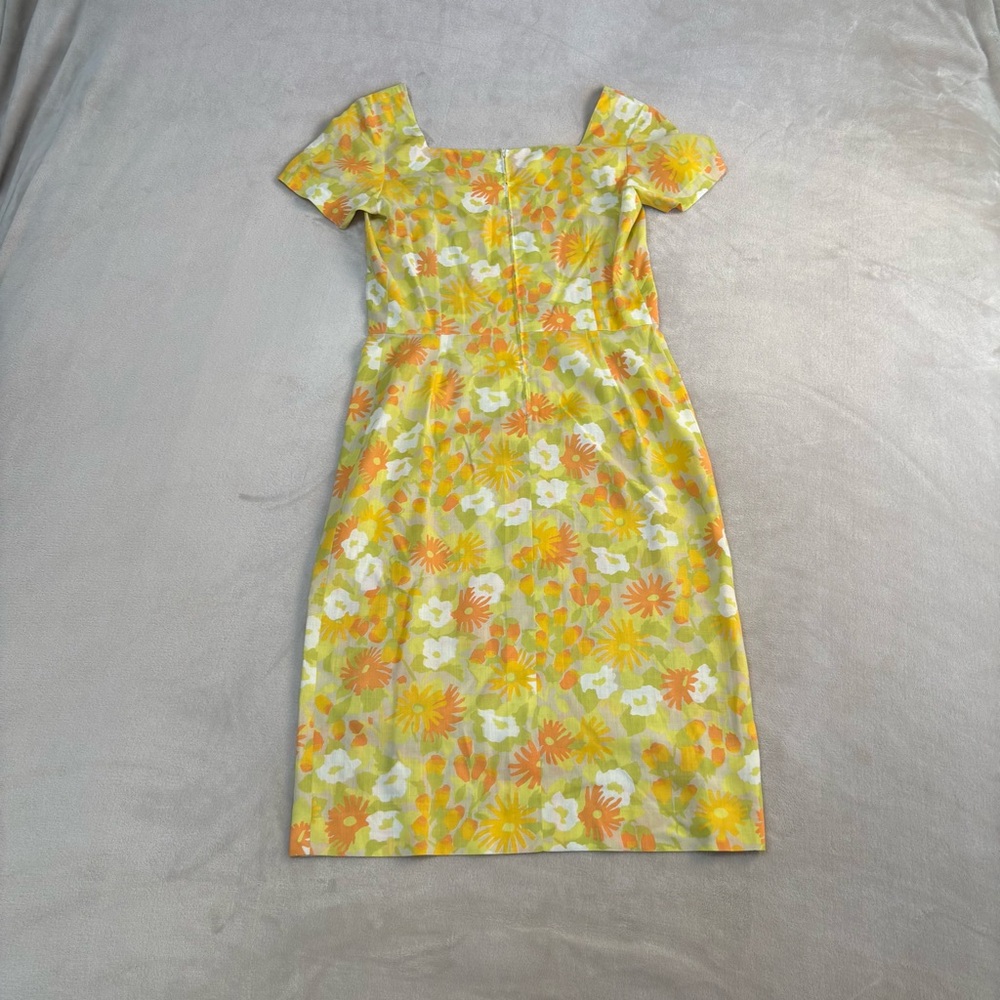 Vintage Floral Yellow and Orange Dress - Picture 2 of 5
